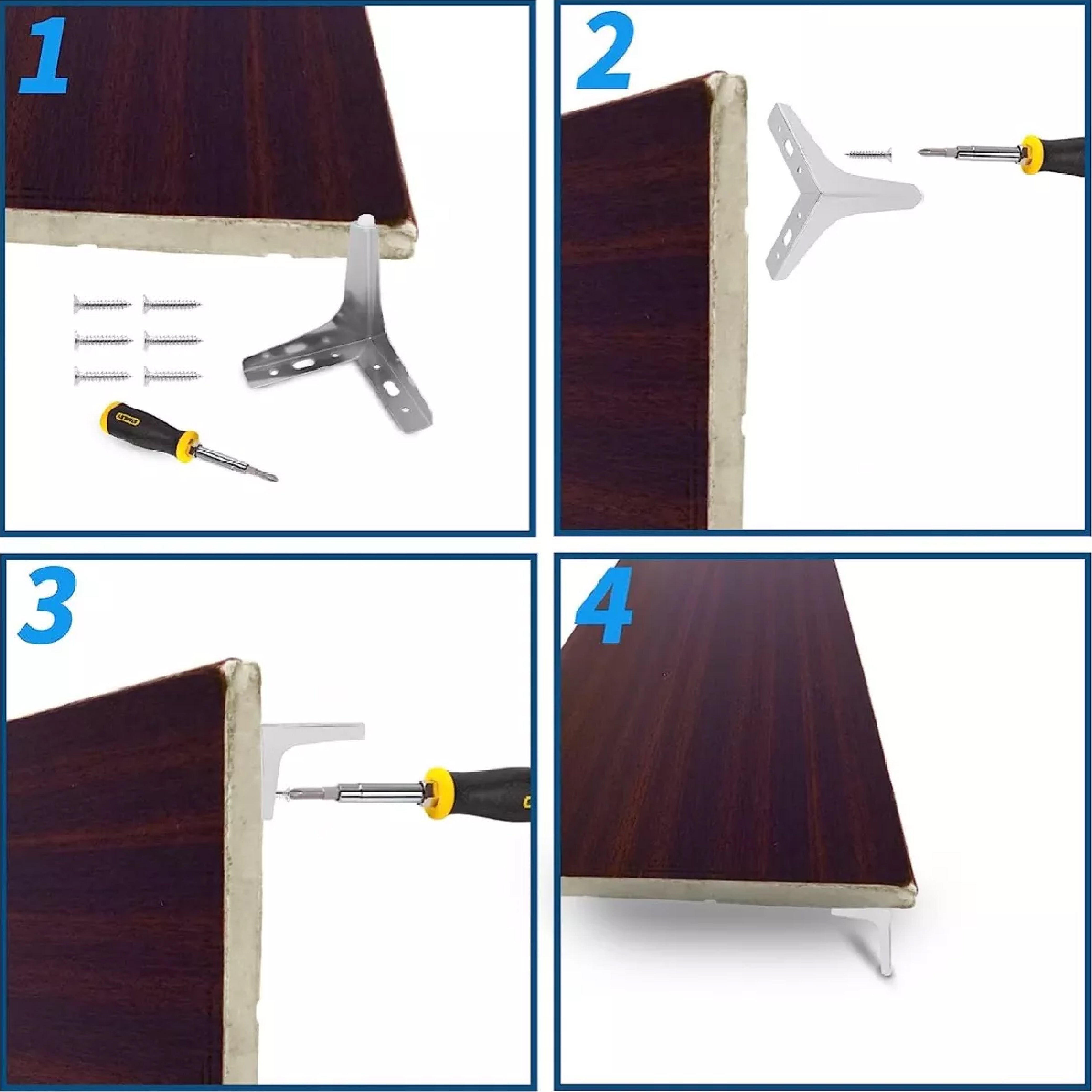 Pata Para Sofá y Muebles Metálica Triangular "Slim" Cromo