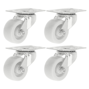 Rodaja Plana Pesada Giratoria Plástico Blanco 4 Piezas