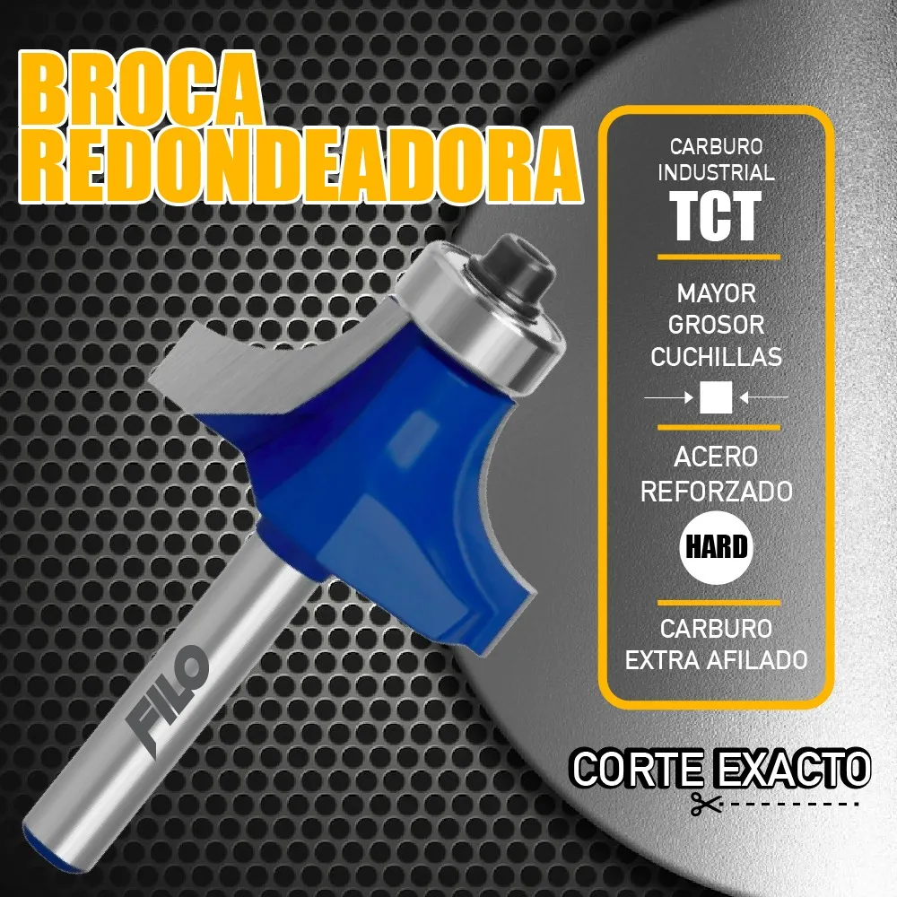 Broca Para Router 1 1/4'' Rebajadora de Madera Redondeadora 1 Pieza