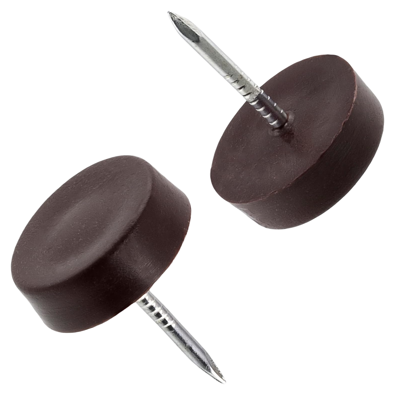 Resbalón Regatón De Plástico Con Clavo 19 mm Café 100 Piezas