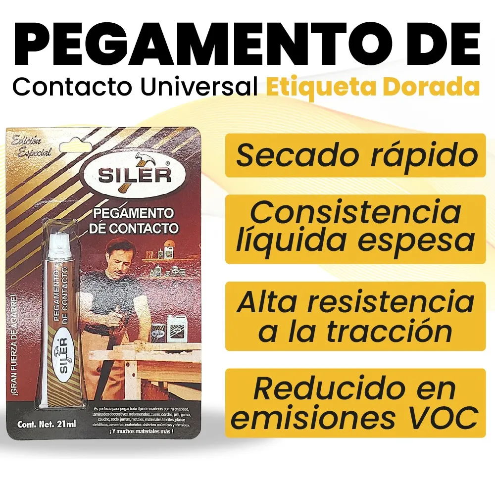 Pegamento Universal De Contacto Siler Línea Dorada 21 ml Amarillo