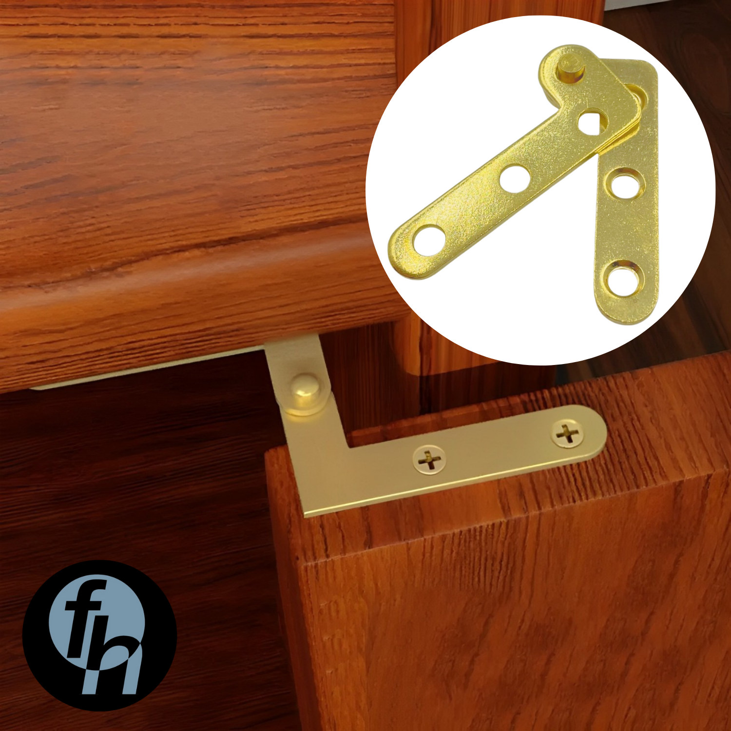Bivel Escuadra Para Puerta De Madera Latón Brillante 1 Juego