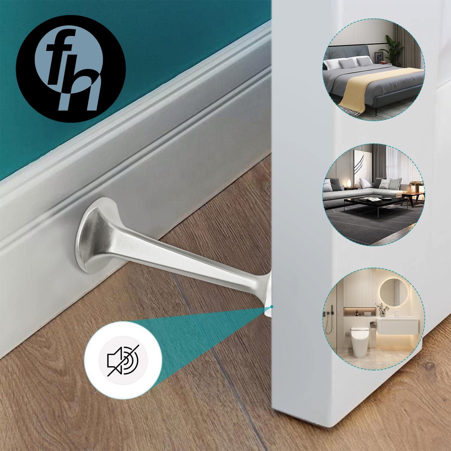 Tope Recto De Pared FH Premium Cromo
