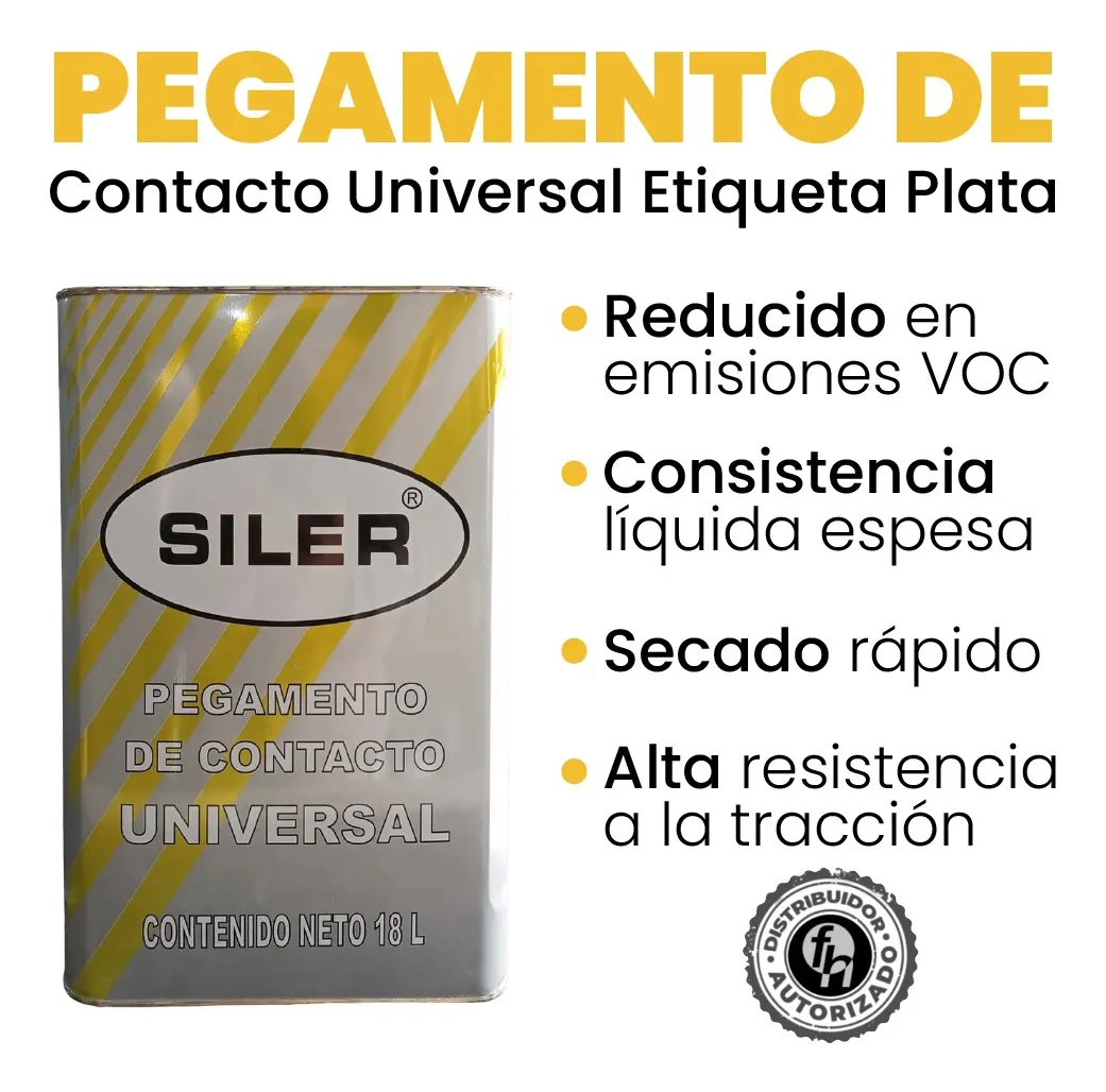 Pegamento Universal De Contacto Siler Amarillo 18 Litros