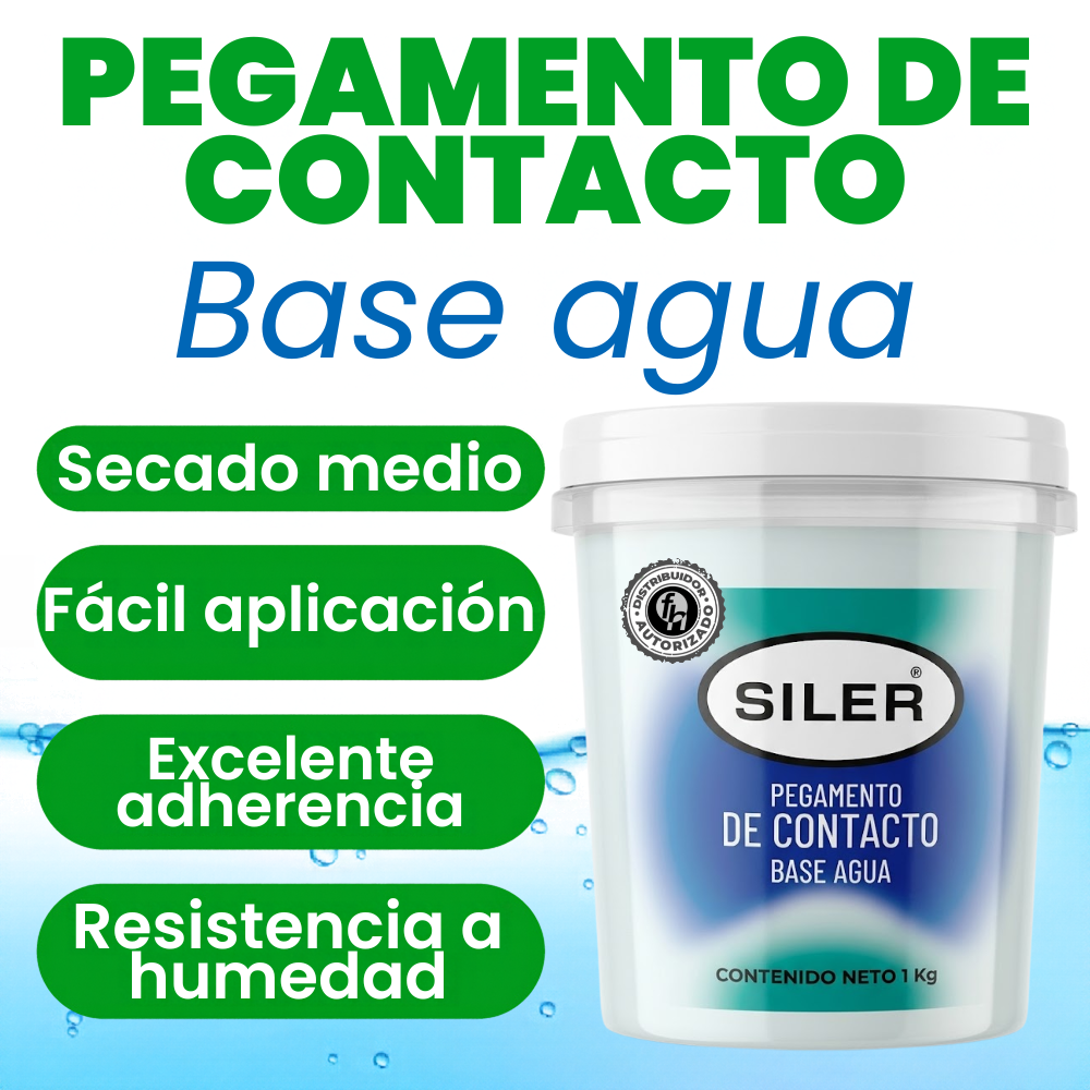 Pegamento De Contacto Base Agua Siler 1 Litro Azul Verdoso