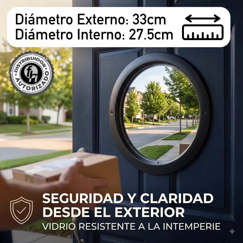 Mirilla Y Placas Para Puerta Cocina Aluminio Negro Mate 30 cm Protección Contra Arañazos Y Rayones Placa Empuje Protectora, Mirilla De Seguridad Y Visibilidad