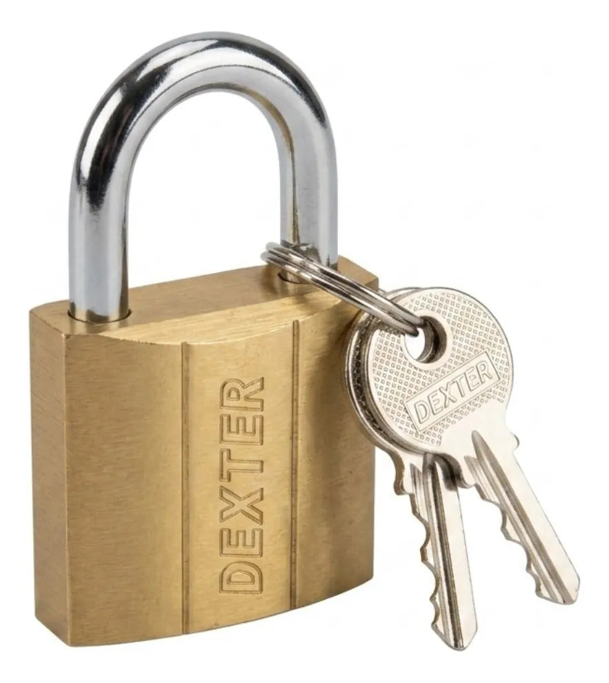 Candado Hierro Latón 30 mm Gancho Corto Dexter Dorado Alta Seguridad Anti Palanca (Copia)