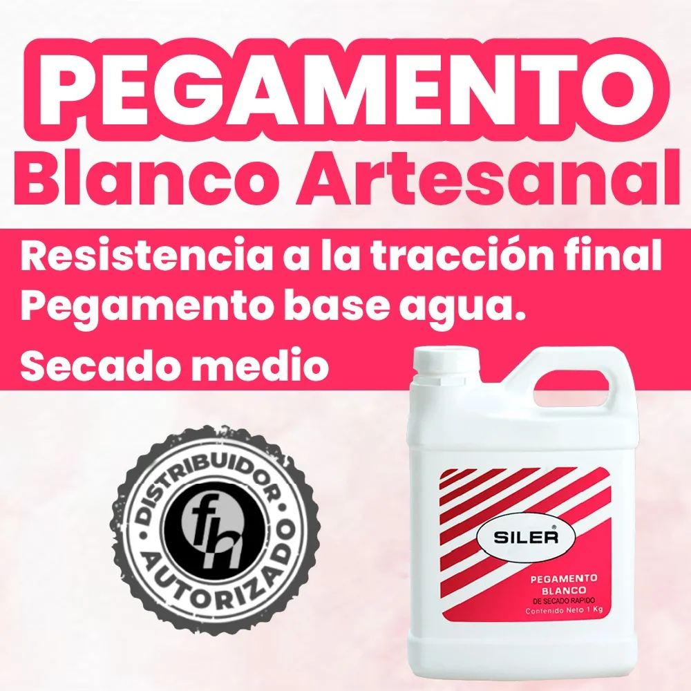 Pegamento Blanco Artesanal Etiqueta Rosa Siler 1 kg