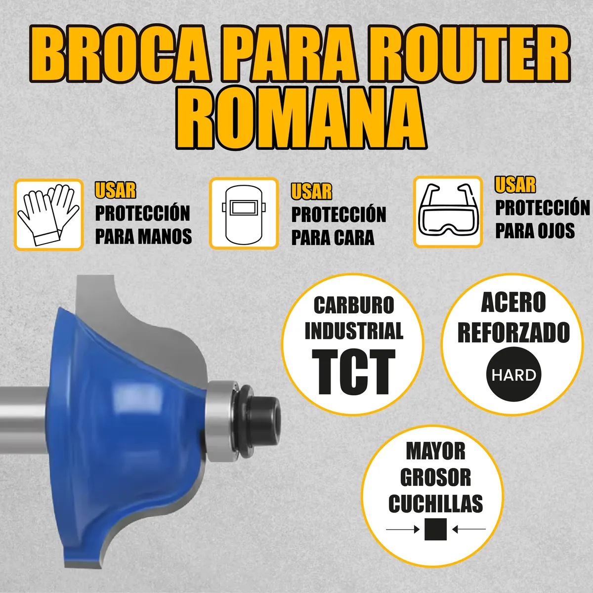 Set 3 Piezas Broca Para Router Rebajadora de Madera Romana