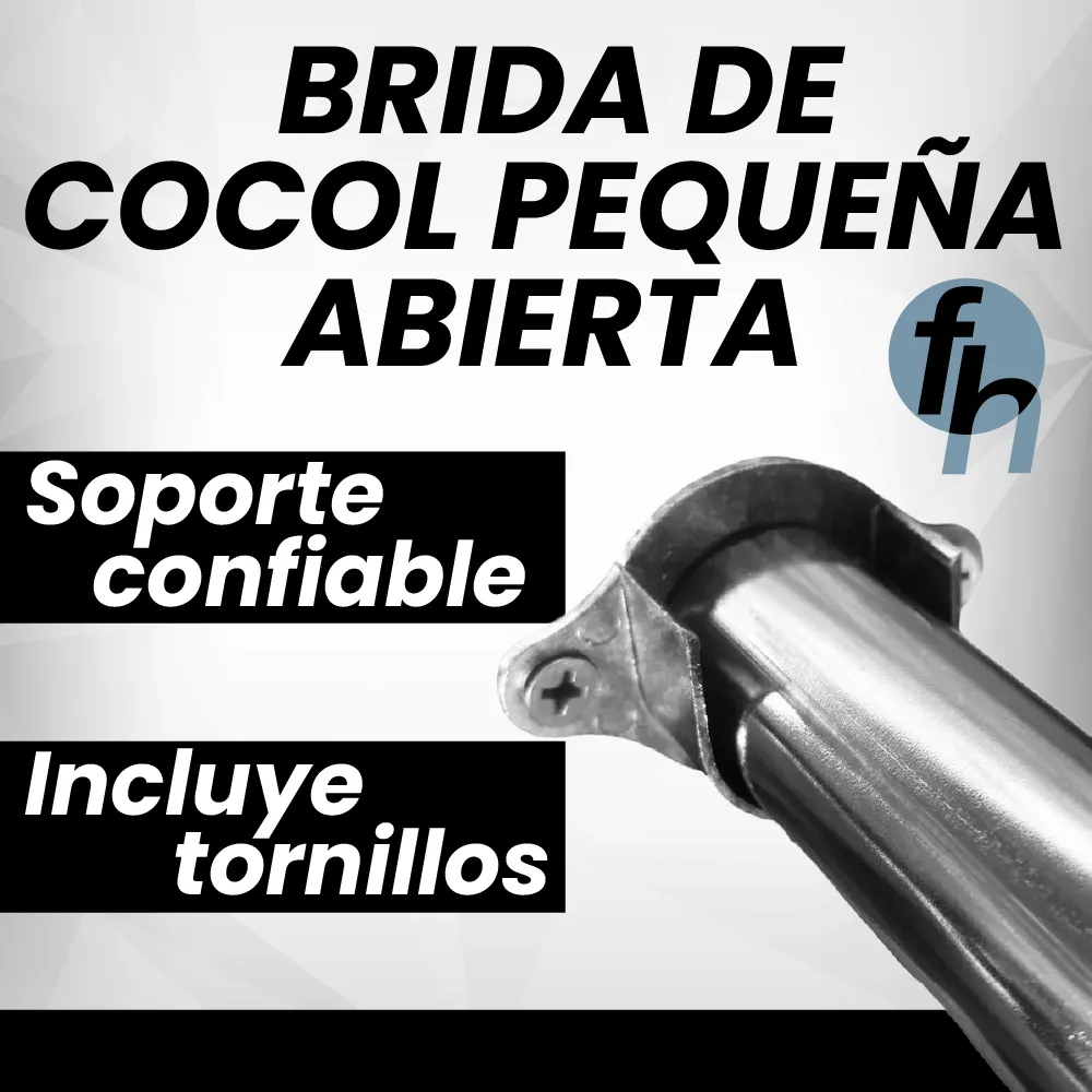 Brida Cocol Para Tubo Redondo 1'' Abierta Acabado Niquelado 2 Piezas