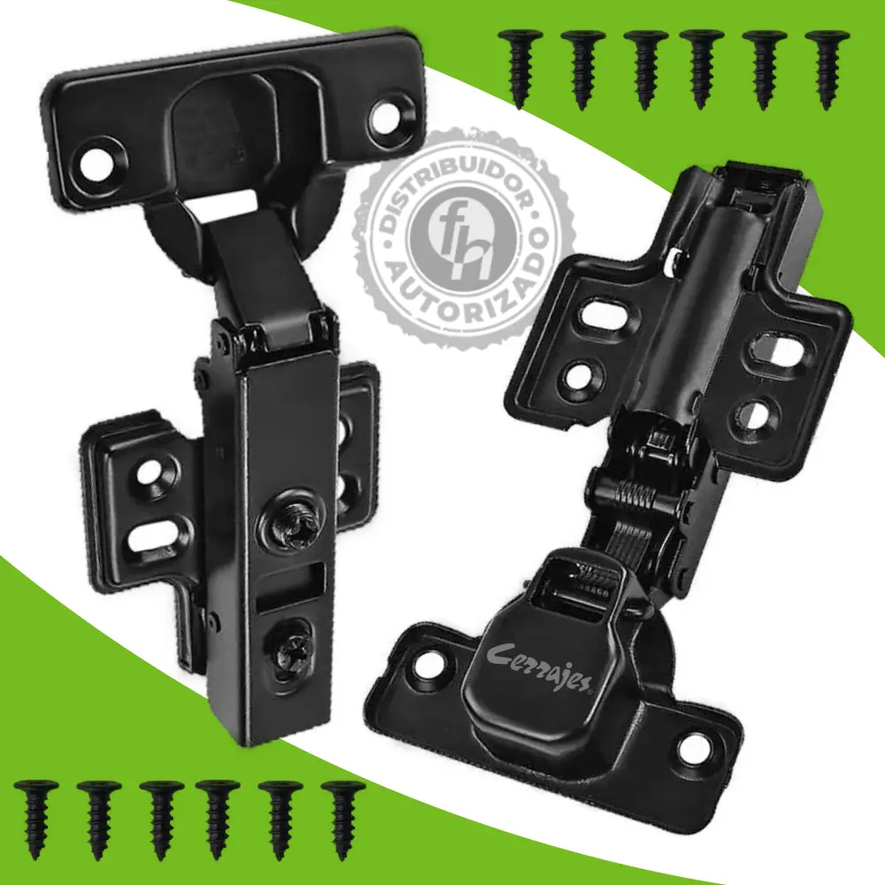 Bisagra Bidimensional Cierre Suave Recta Negro Cerrajes