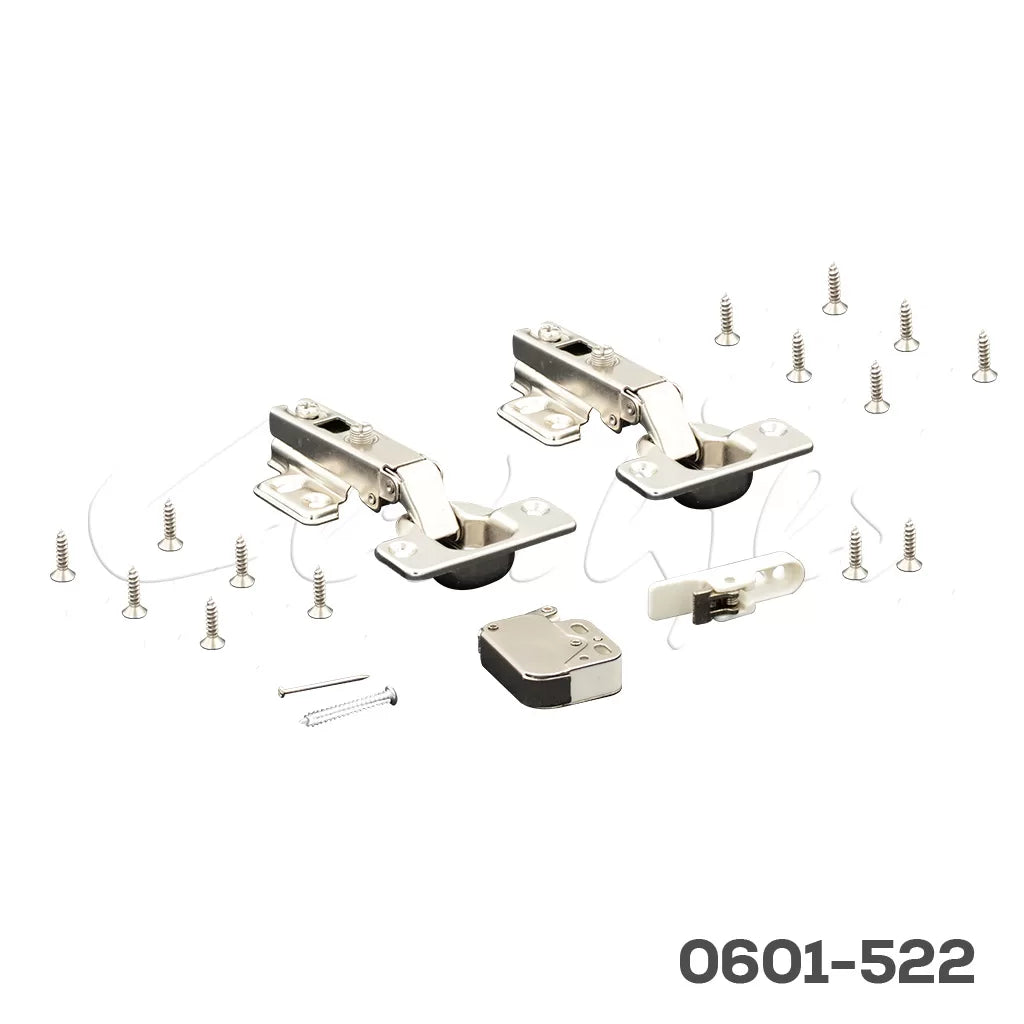 Kit Bisagra Bidimensional Push Open Recta + Resbalón Forzador Cerrajes