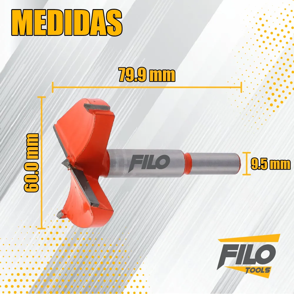 Broca Tipo Forstner Para Madera 60 mm Carburo De Tungsteno