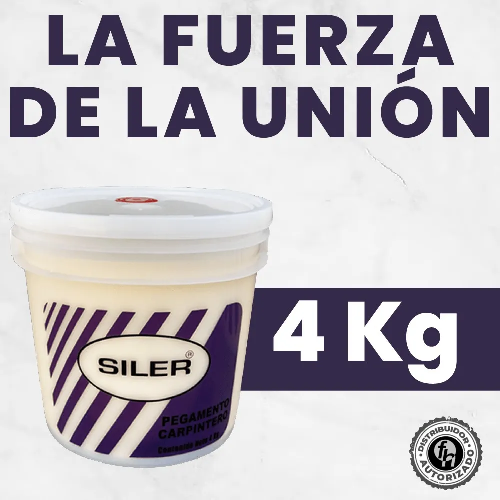 Pegamento Blanco Etiqueta Morada Carpintero Artesanal Siler 4 kg