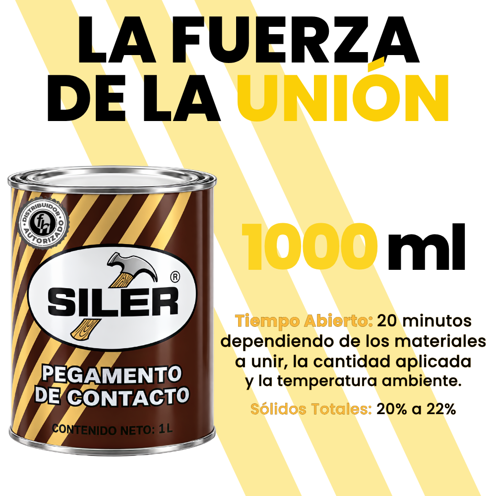 Pegamento Universal De Contacto Siler Línea Dorada 1 Litro Amarillo
