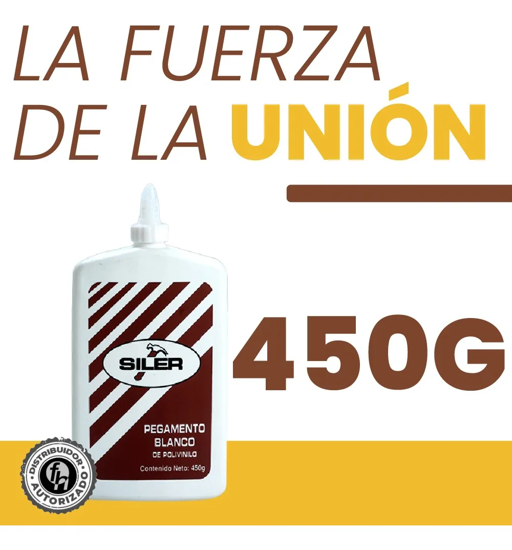 Pegamento Blanco Madera B450 Siler Etiqueta Café 450 g