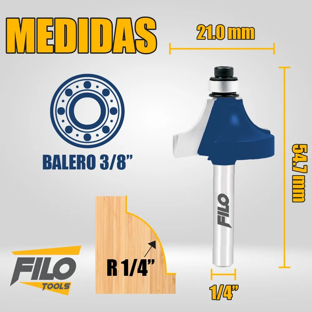Broca Para Router 1'' Rebajadora de Madera con Moldura 1 Pieza