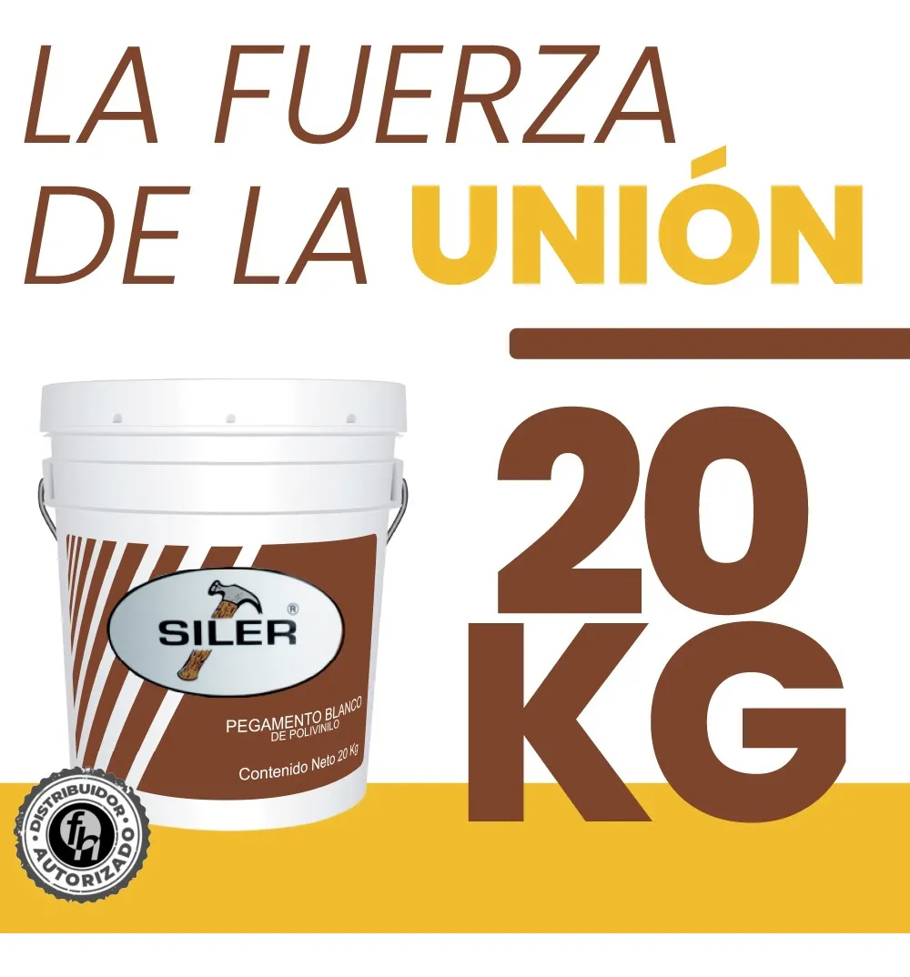 Pegamento Blanco Para Madera B20 Siler Etiqueta Café 20 kg