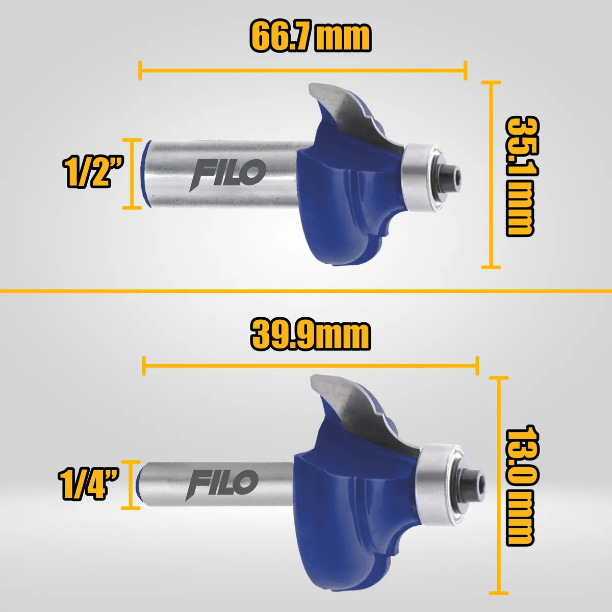 Set 2 Piezas Broca Para Router Rebajadora de Madera Corte Clásico