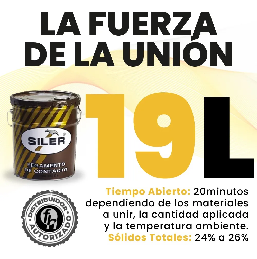 Pegamento Universal De Contacto Siler Línea Dorada 19 Litros Amarillo