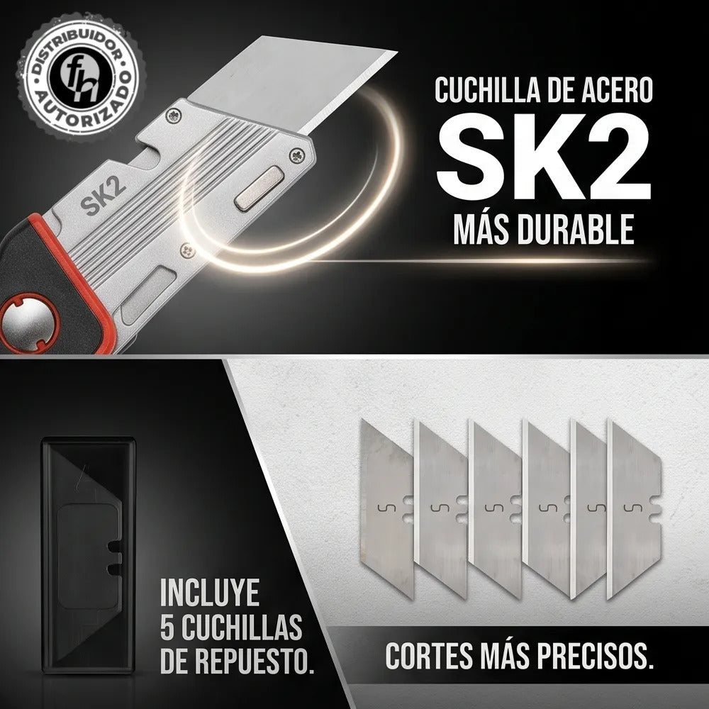 Cutter Navaja Abatible Utilitaria 7pulg Con Repuestos Pro
