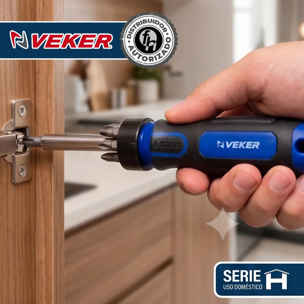 Juego Desarmador Con 6 Puntas Intercambiables Veker 12220 Multipunta Herramienta Multiusos Destornillador de Precisión