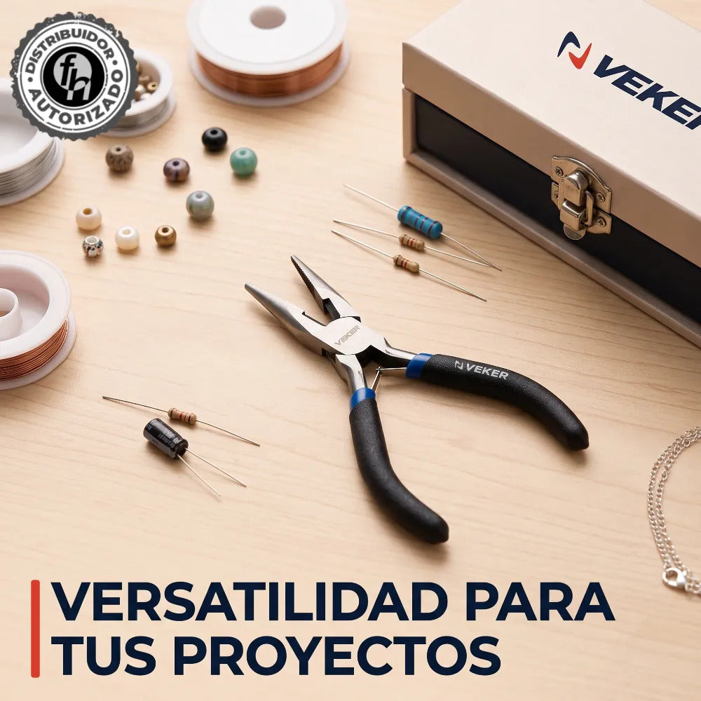 Mini Pinza De Punta Y Corte Electricista 5" Pulgadas Veker 12663 Alicate De Punta