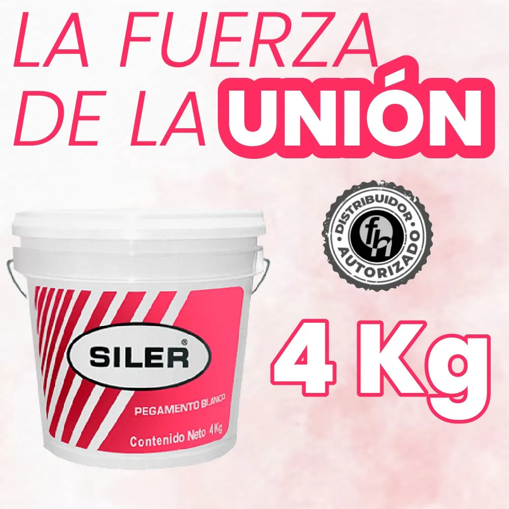 Pegamento Blanco Artesanal Etiqueta Rosa Siler 4 kg
