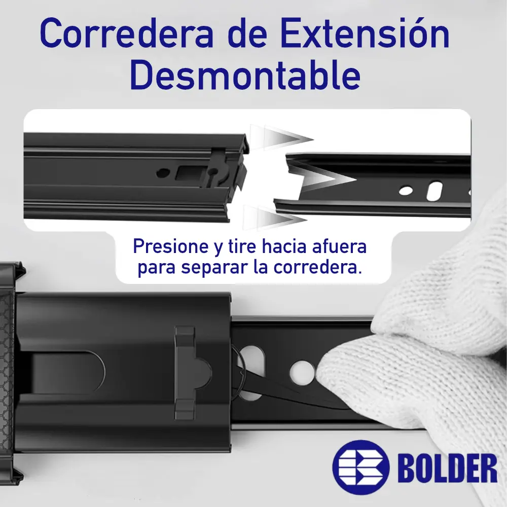 Corredera De Extensión Total 3.5 cm Negro Mate