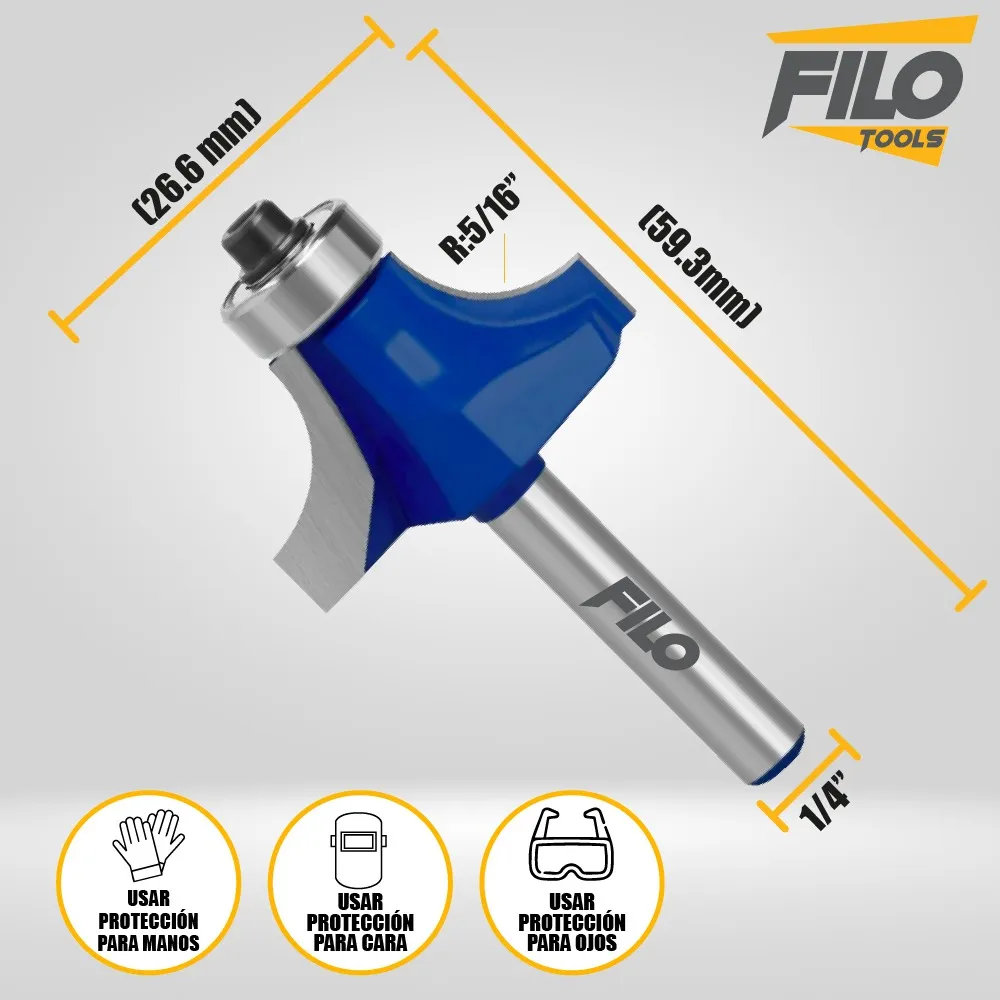 Broca Para Router 1 1/8'' Rebajadora de Madera Redondeadora 1 Pieza