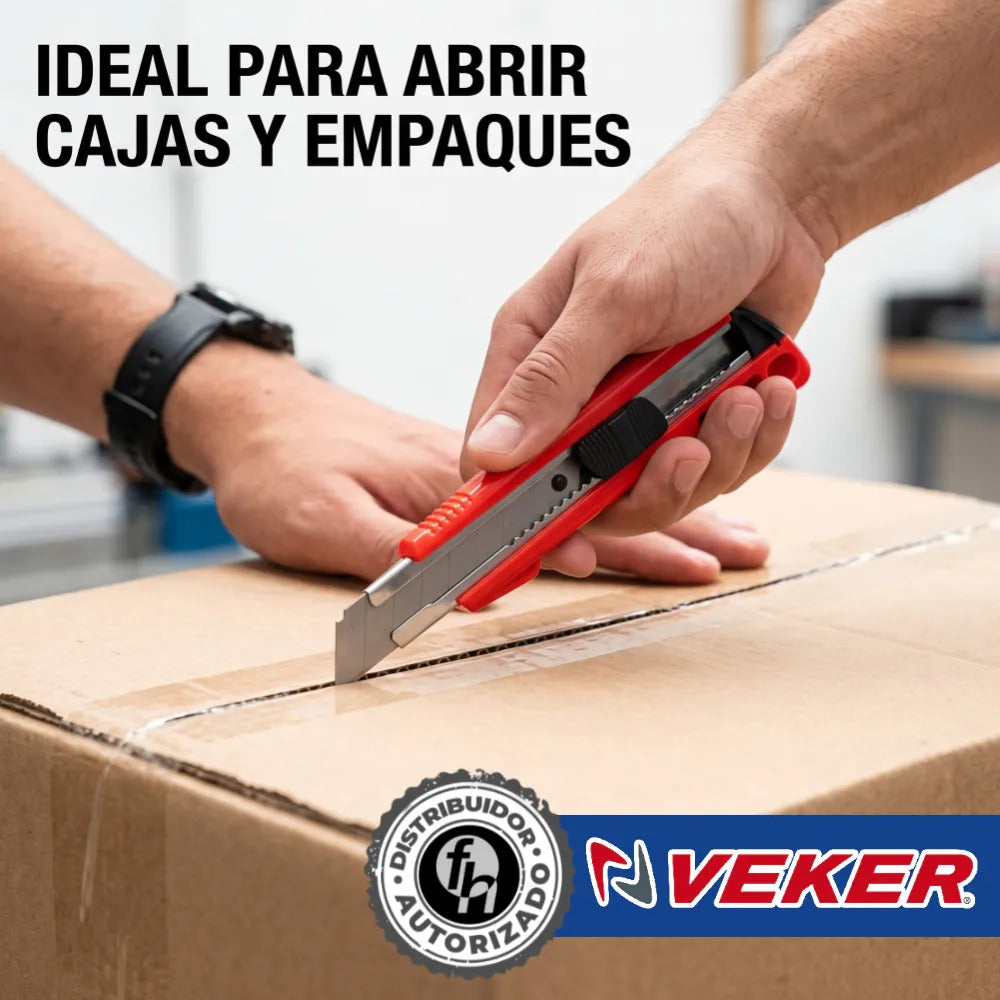 4pzs Cutter Profesional 18mm 6pulg Reforzado Uso Rudo Veker 12195