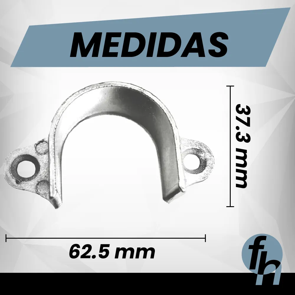 Brida Cocol Para Tubo Redondo 1'' Abierta Acabado Niquelado 2 Piezas