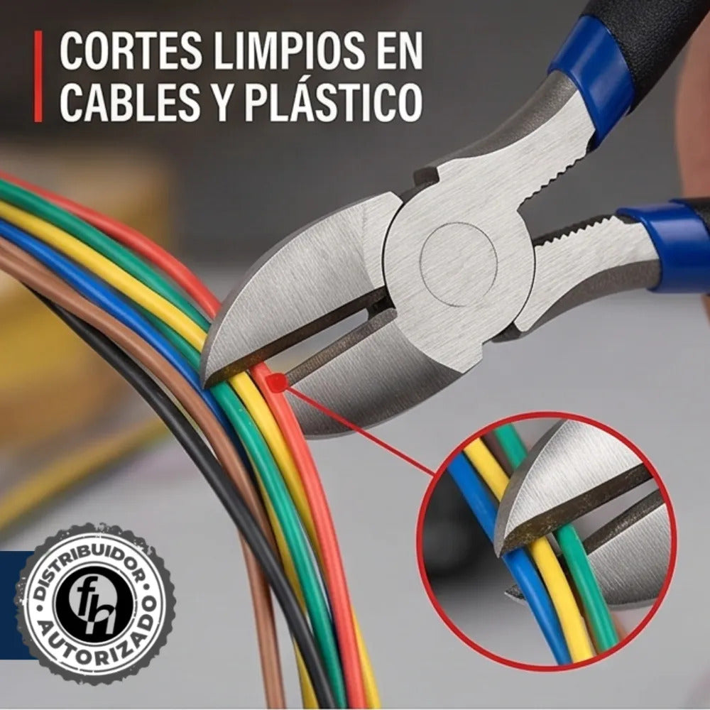 Pinza De Corte Diagonal Cables Y Alambres 6" Pulgadas Veker 12675 Alicate