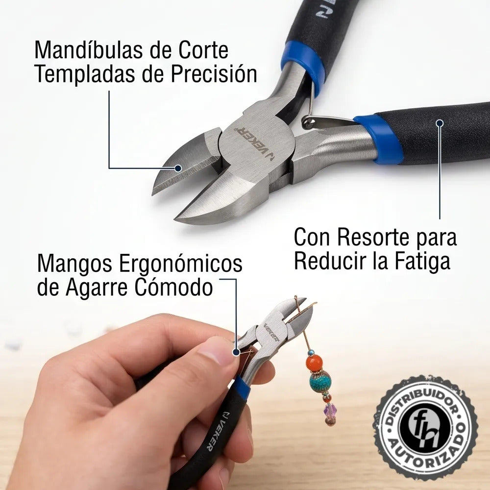 Mini Pinza De Corte Diagonal Precisión 4" Pulgadas Veker 12664 Alicate