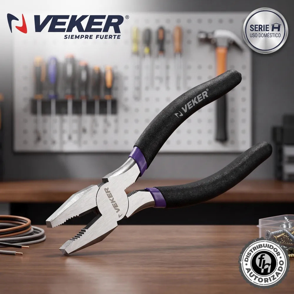 Pinza Electricista Con Pelacables Para Corte 7" Veker 12673