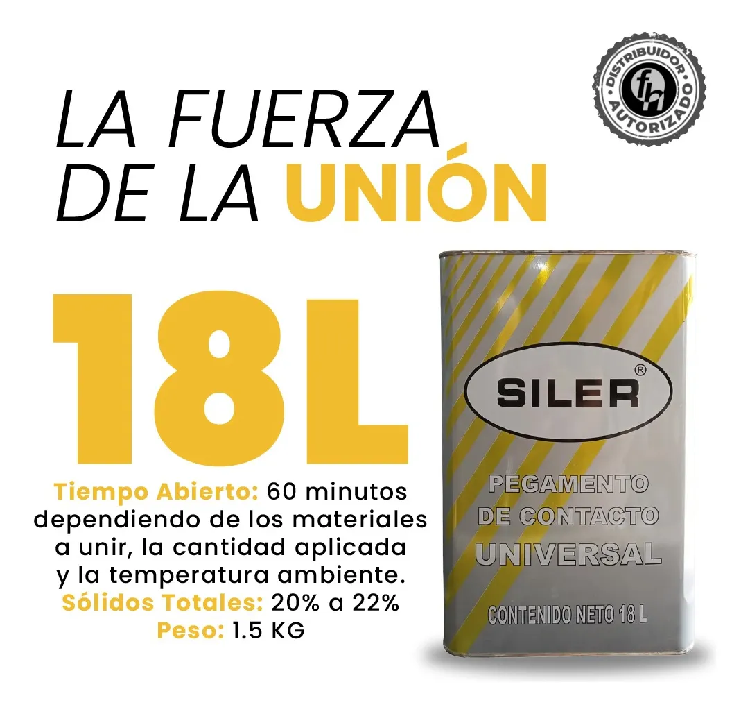 Pegamento Universal De Contacto Siler Amarillo 18 Litros