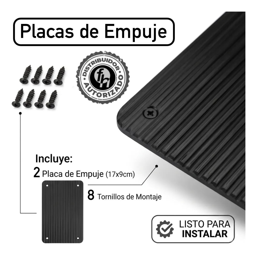 Mirilla Y Placas Para Puerta Cocina Aluminio Negro Mate 30 cm Protección Contra Arañazos Y Rayones Placa Empuje Protectora, Mirilla De Seguridad Y Visibilidad