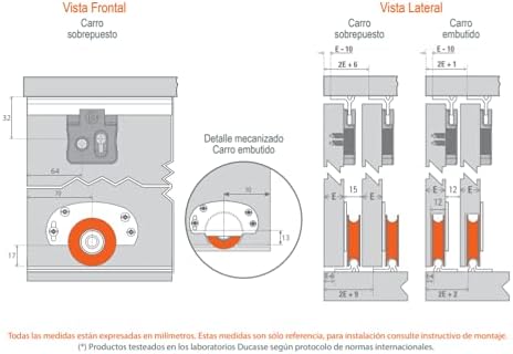 Sistema Corredizo Al Piso Para Puertas De Clóset D-52 Ducasse
