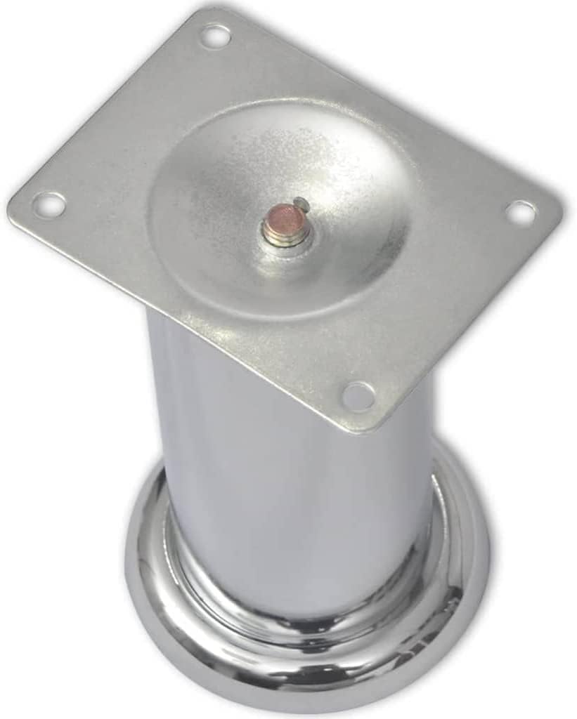 Pata Para Sofá y Muebles Redonda Acero Cromo 8 cm Con Tornillos