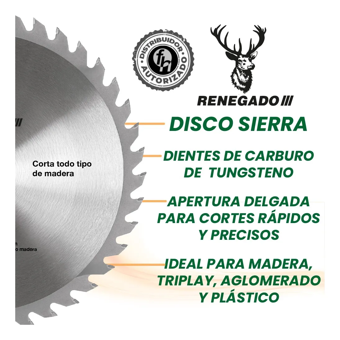 Disco Sierra Madera 4'' Renegado 40 Dientes 1 Pieza