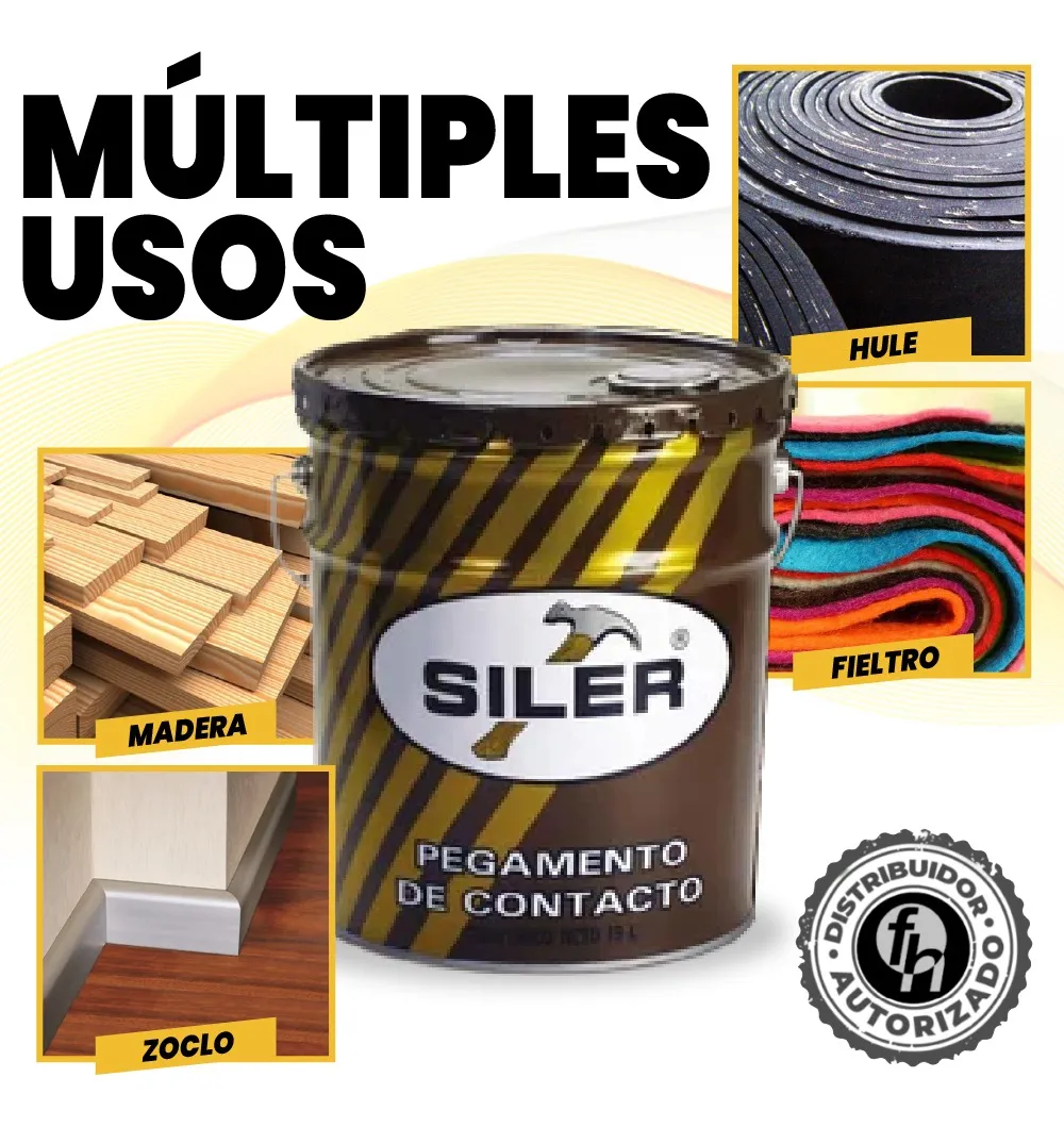 Pegamento Universal De Contacto Siler Línea Dorada 1 Litro Amarillo