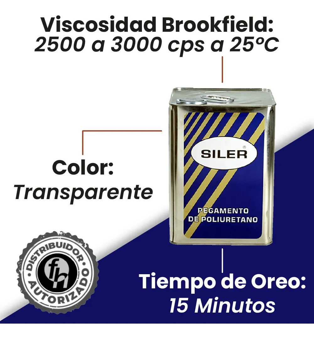 Pegamento De Poliuretano Etiqueta Azul Siler 18 Litros Transparente