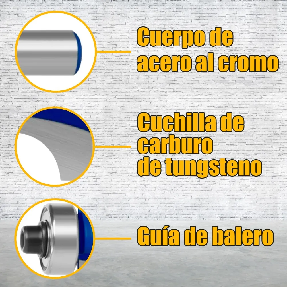 Set 4 Piezas Broca Para Router Rebajadora de Madera Cuarto Bocel