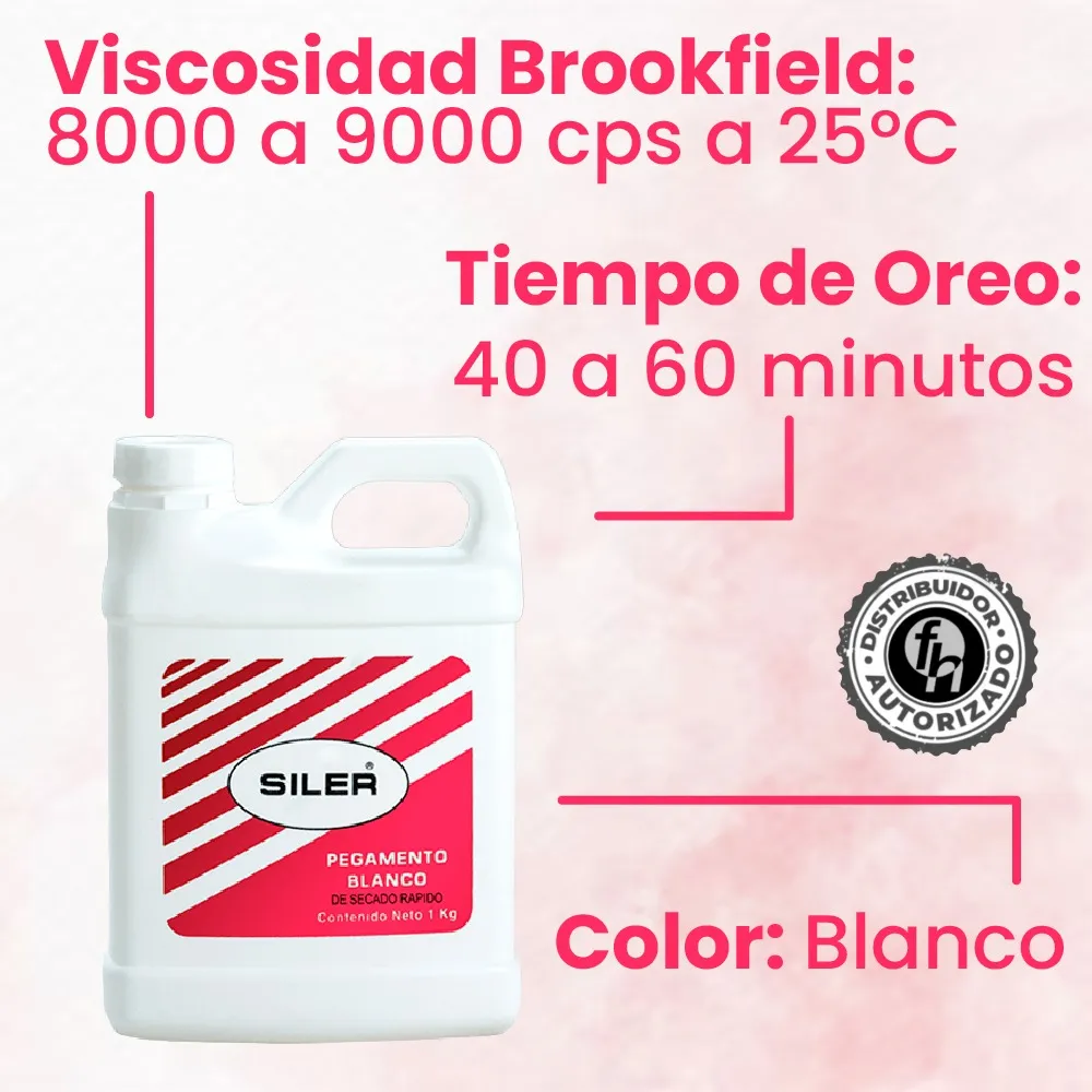 Pegamento Blanco Artesanal Etiqueta Rosa Siler 1 kg