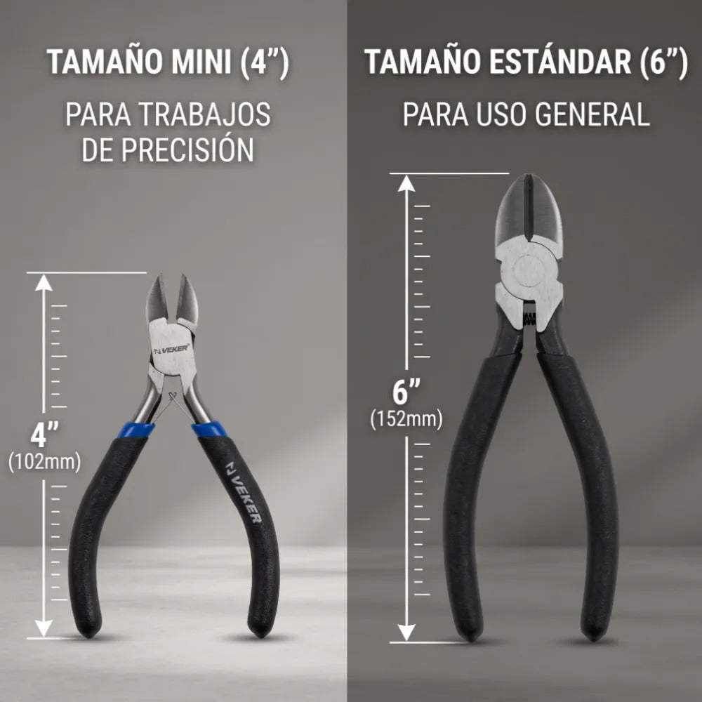 Mini Pinza De Corte Diagonal Precisión 4" Pulgadas Veker 12664 Alicate