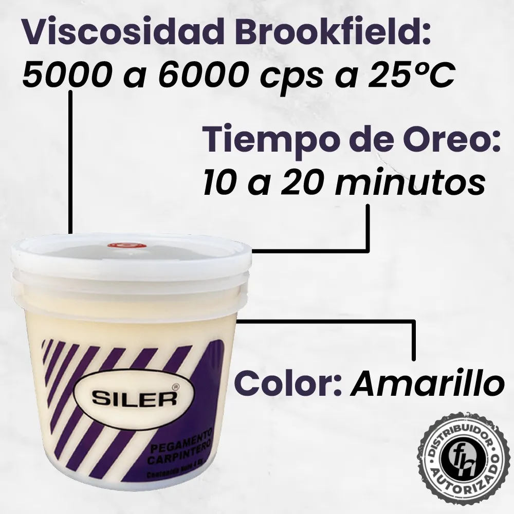 Pegamento Blanco Etiqueta Morada Carpintero Artesanal Siler 4 kg