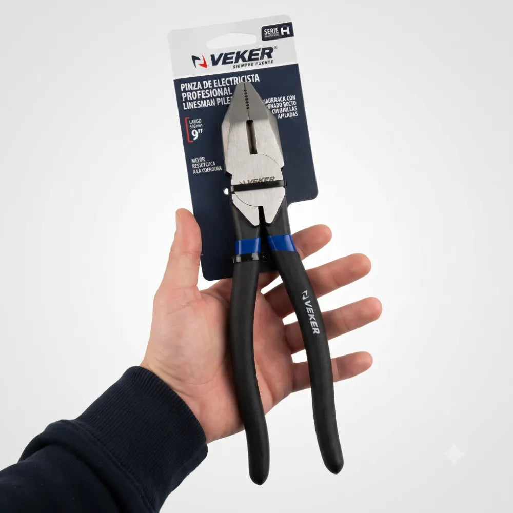 Pinza Profesional Electricista 9" Pulgadas Uso Rudo Veker 12678 Alicate