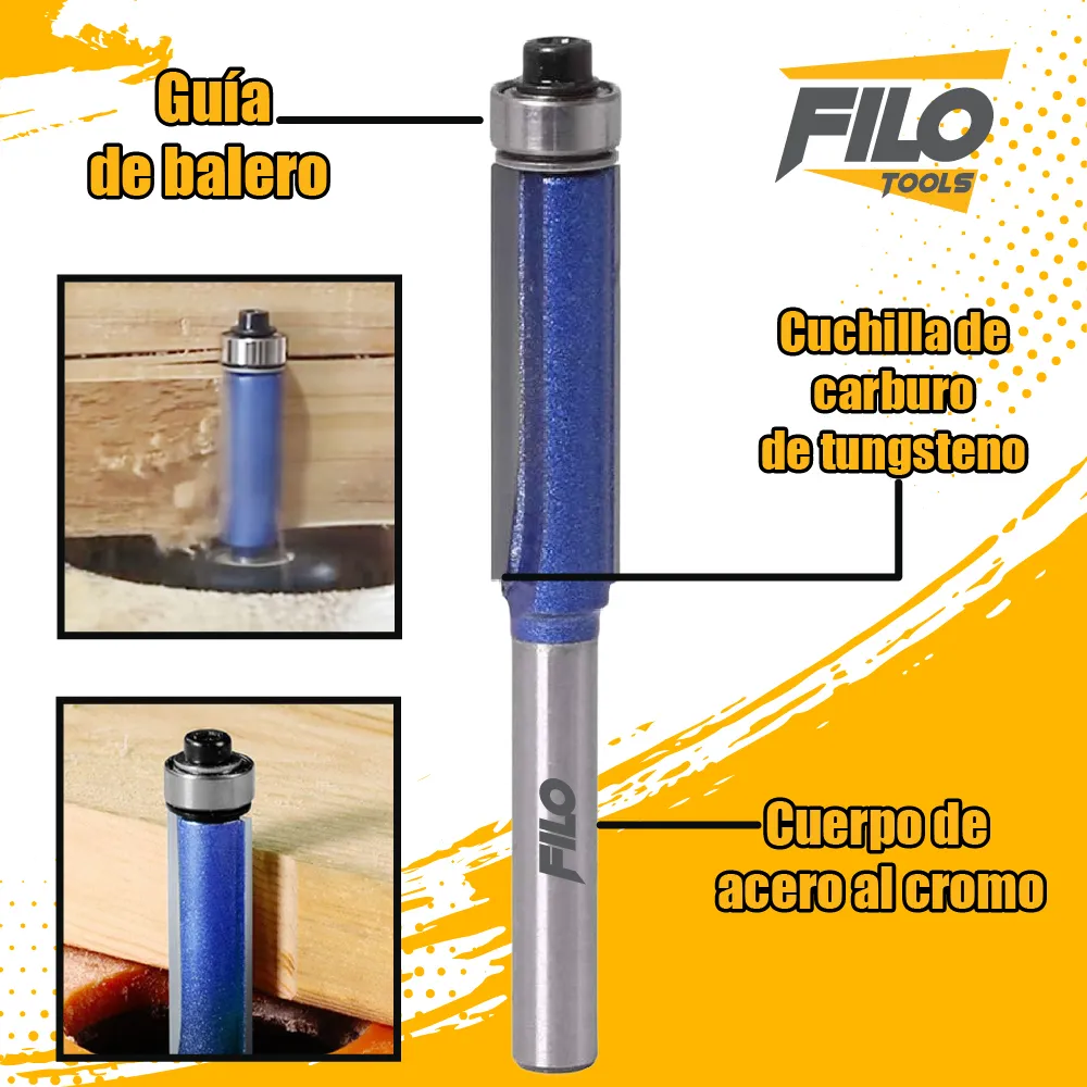 Broca Perfiladora Para Router Diámetro 1/2x1/4" Corte 30 mm