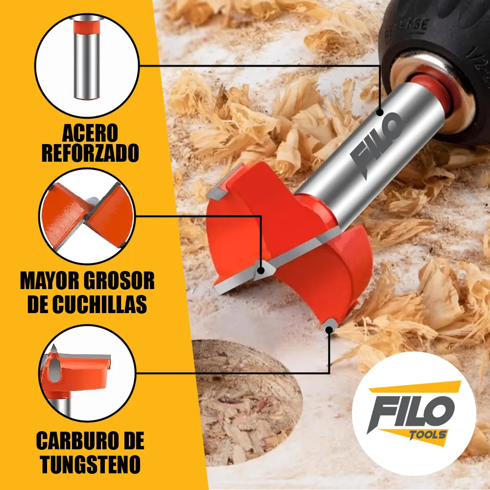 Broca Tipo Forstner Para Madera 60 mm Carburo De Tungsteno