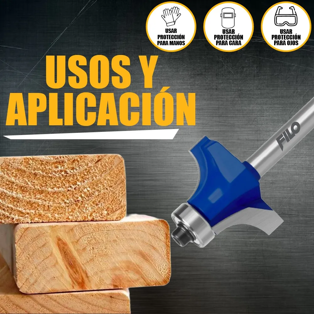 Broca Para Router 1 1/4'' Rebajadora de Madera Redondeadora 1 Pieza